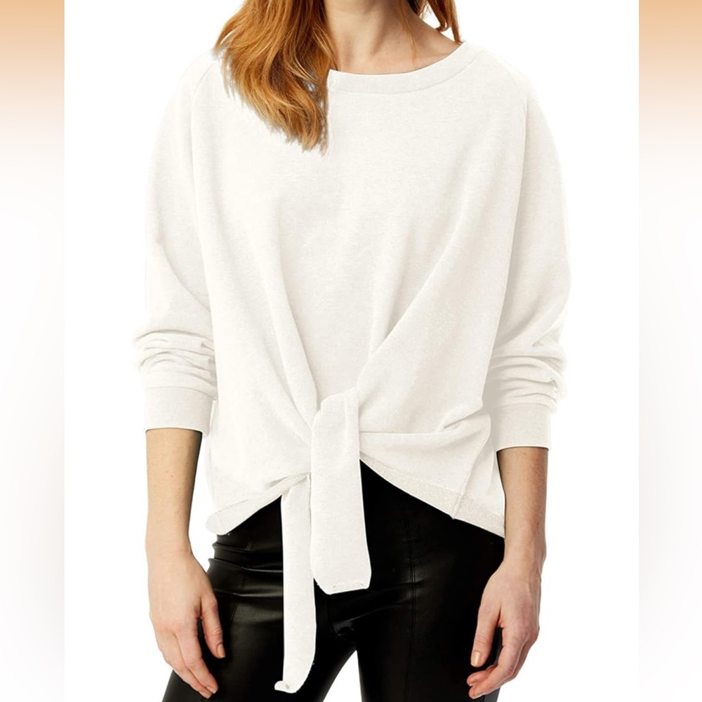 525 America French Terry Tie Front Oversized Sweatshirt